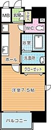 アクシオ小倉 1Kの間取図画像