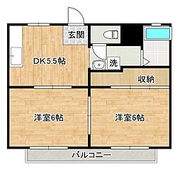 コーポT・H 2DKの間取図画像