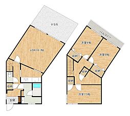 須賀町アパートメント 3SLDKの間取図画像