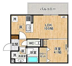 HABITAT YOSHINO 1LDKの間取図画像