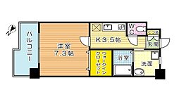アクシオ三萩野 1Kの間取図画像