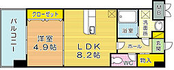 ビクトワール歯大前 1LDKの間取図画像
