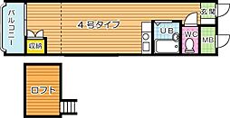 ジュネス戸畑駅前 ワンルームの間取図画像
