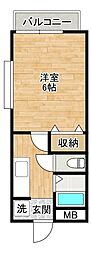 シティベール片野 1Kの間取図画像