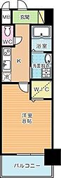 グランデール 1Kの間取図画像