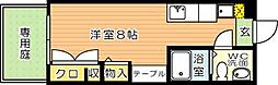 カリタスプラザ ワンルームの間取図画像