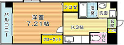 アミュゼ西小倉 1Kの間取図画像