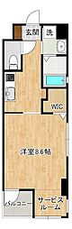 アルバース三萩野 1Kの間取図画像