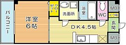 ナーセリーK2 1DKの間取図画像