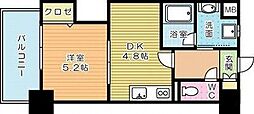 ザスクエアプラチナレジデンス 1DKの間取図画像