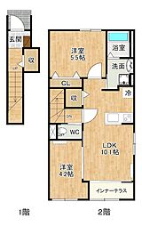 ベラフォレスタ 2LDKの間取図画像