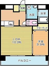 到津エイトフラッグ 1LDKの間取図画像