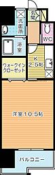 グランエスパシオ浅野 1Kの間取図画像