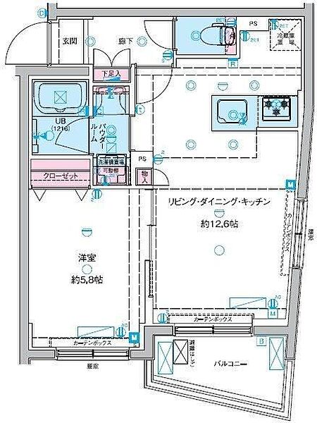 ジェノヴィア東向島IIIスカイガーデン 211｜東京都墨田区東向島5丁目(賃貸マンション1LDK・2階・40.87㎡)の写真 その3