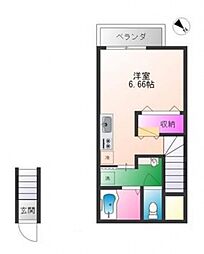ハイツマロニエ 2階ワンルームの間取り