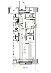 JR山手線 大崎駅 徒歩9分の賃貸マンション 1階1Kの間取り