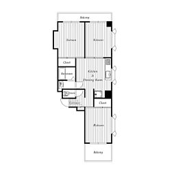 碑文谷MEビル 3階3DKの間取り