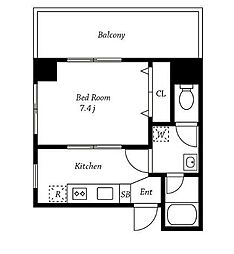 レジデンス後藤 1Kの間取図画像