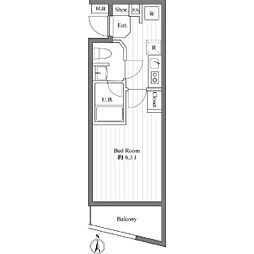 カルフールM 1Kの間取図画像