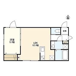 グリーンロード中目黒 1LDKの間取図画像