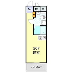 チサンマンション三軒茶屋第一 ワンルームの間取図画像