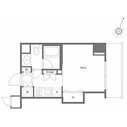 MG目黒駅前 1Kの間取図画像