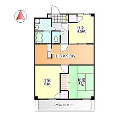 グランドゥール元住吉 3LDKの間取図画像