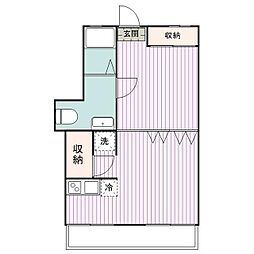 目黒グリーンコープ 1LDKの間取図画像