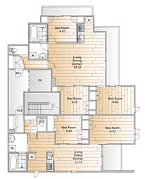 Contrail碑文谷 3LDKの間取図画像