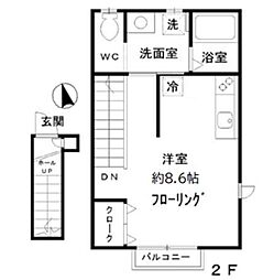 CasaPiccolina ワンルームの間取図画像