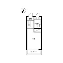 スカイコート池尻 ワンルームの間取図画像