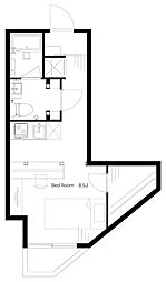 フラットキムラ ワンルームの間取図画像