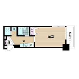 DuoFeel島津山 ワンルームの間取図画像