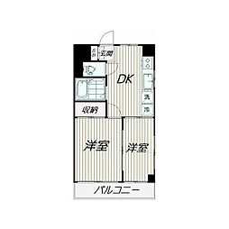 コーポエトワール 2DKの間取図画像
