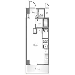 キャッスルマンション戸越公園 ワンルームの間取図画像
