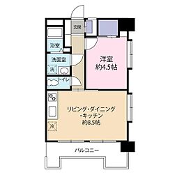 マリンシティダイヤモンドパレス 1LDKの間取図画像