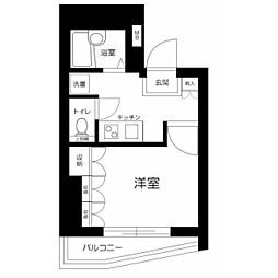 アヴィニティー品川戸越 1Kの間取図画像