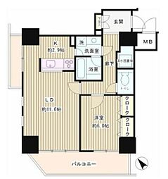 トレステージ目黒 5階1LDKの間取り
