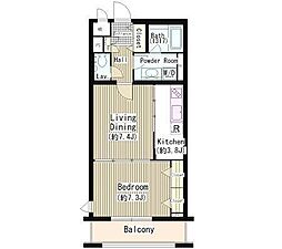 ルミエール中町 3階1LDKの間取り