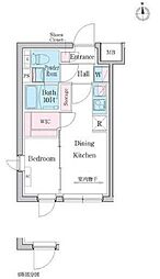 デュオメゾン都立大学 3階1DKの間取り