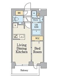 CRESTCOURT大岡山 1LDKの間取図画像
