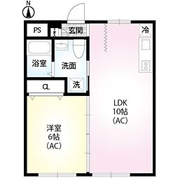 秀マンション 1LDKの間取図画像