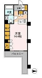 カスタリア目黒鷹番 ワンルームの間取図画像