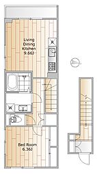 アストミヤ荏原 1LDKの間取図画像