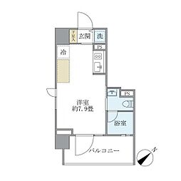 カーサヴェデュータ ワンルームの間取図画像