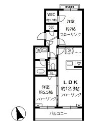 フォレストパーク田向 2LDKの間取図画像