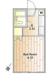 エヴァンス目黒 ワンルームの間取図画像