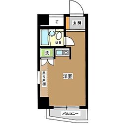 内藤ビソービル ワンルームの間取図画像