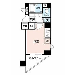 ガラ・ステージ五反田 ワンルームの間取図画像