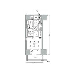 スカイコートヒルズ池田山 1Kの間取図画像